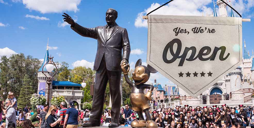 Walt Disney and MIckey Mouse Statue in Orlando