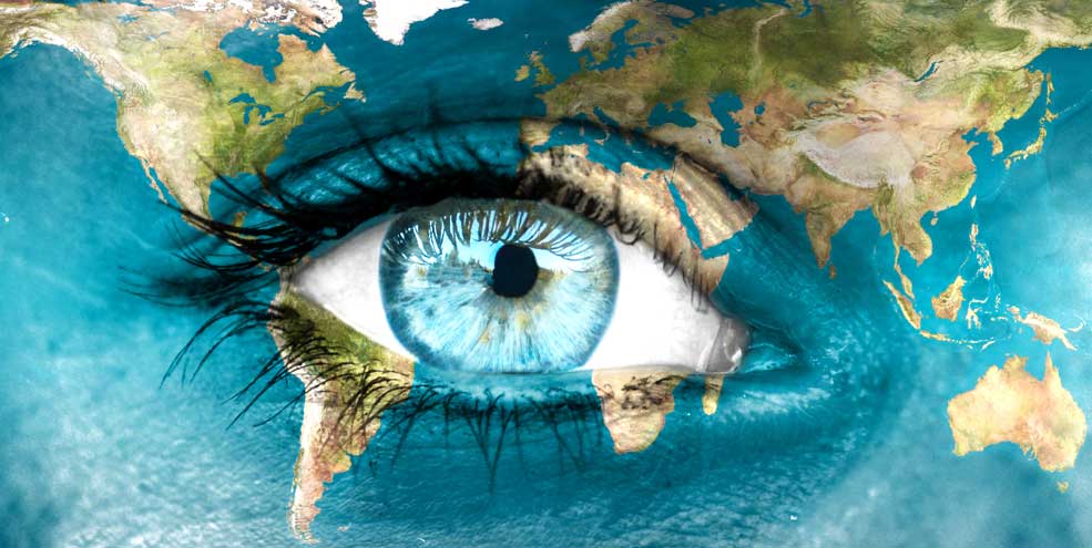 human eye on planet earth